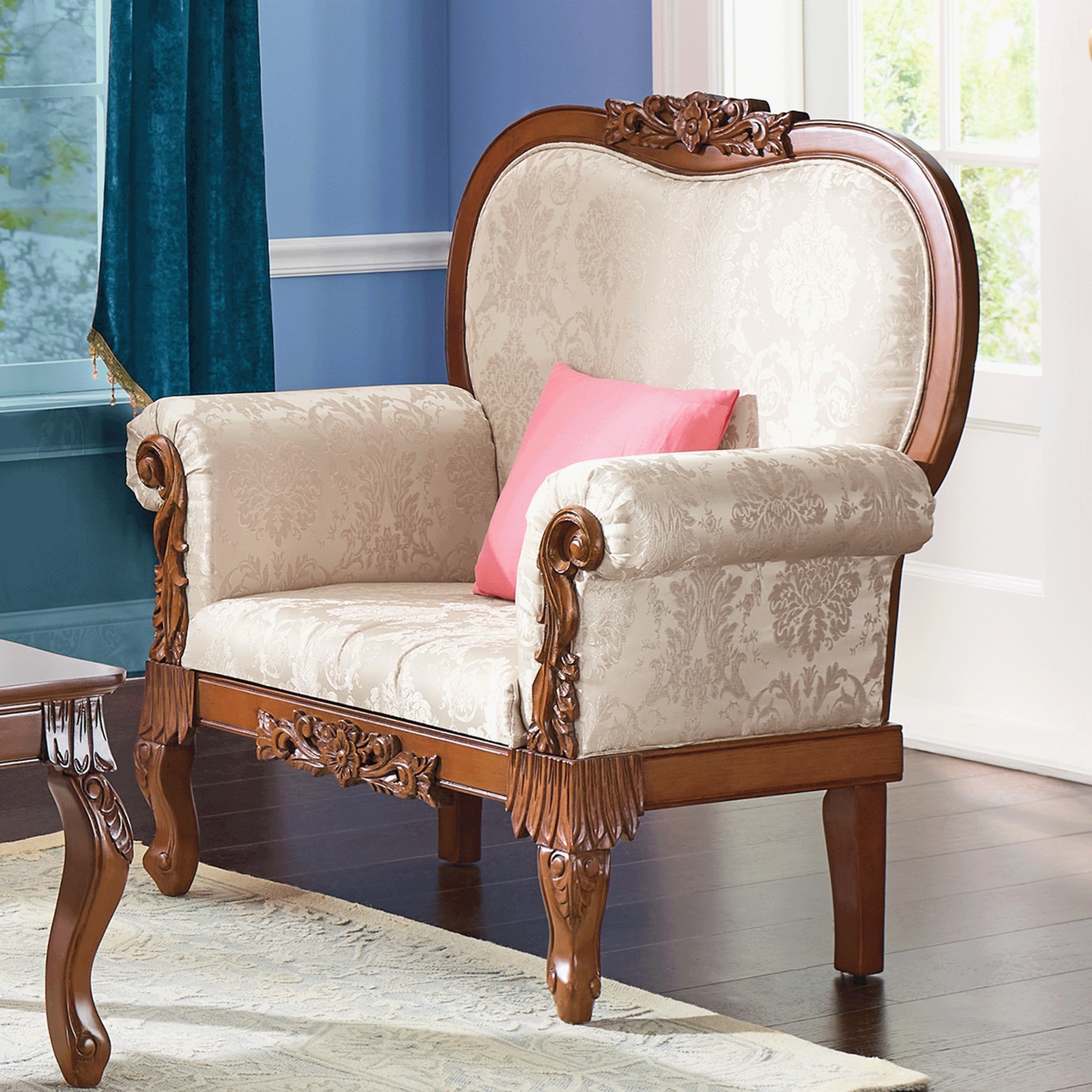 Oak chair (張り替え済) Lillianna Carved Chair | Seventh Avenue