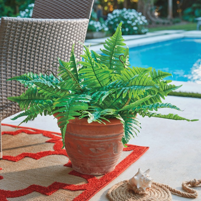 Outdoor Faux-Fern Pot Filler, , large