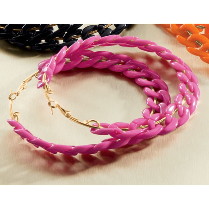 Colorful Link Hoops, , large