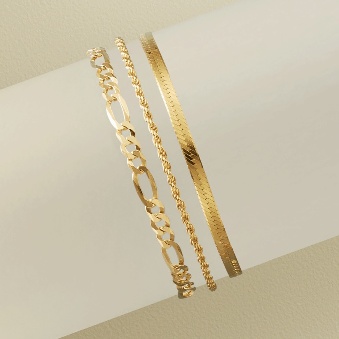 3-Piece Chain Bracelet Set, , large