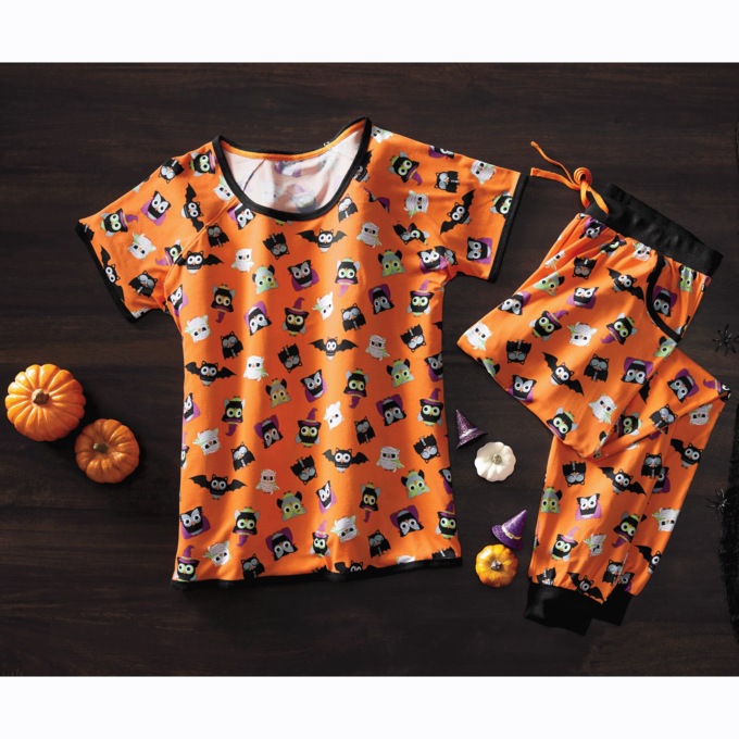 Spooky Owl Halloween PJ Set , , large