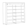 6-Layer Fabric Double Shoe Storage Organizer, Teal, large