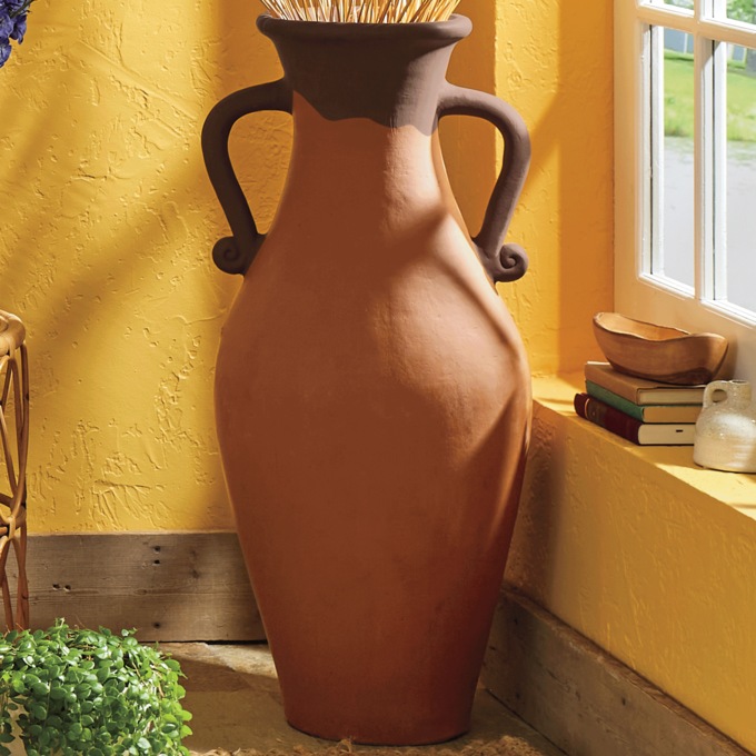 Terra Cotta Tuscan Floor Vase, , large