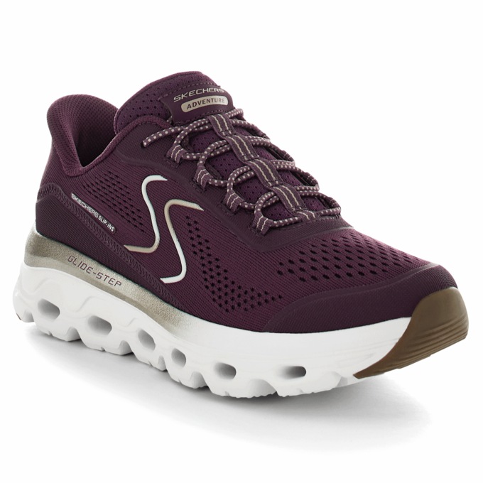Skechers Women’s Glide-Step Sole Slip-Ins, Burgundy Gold, large