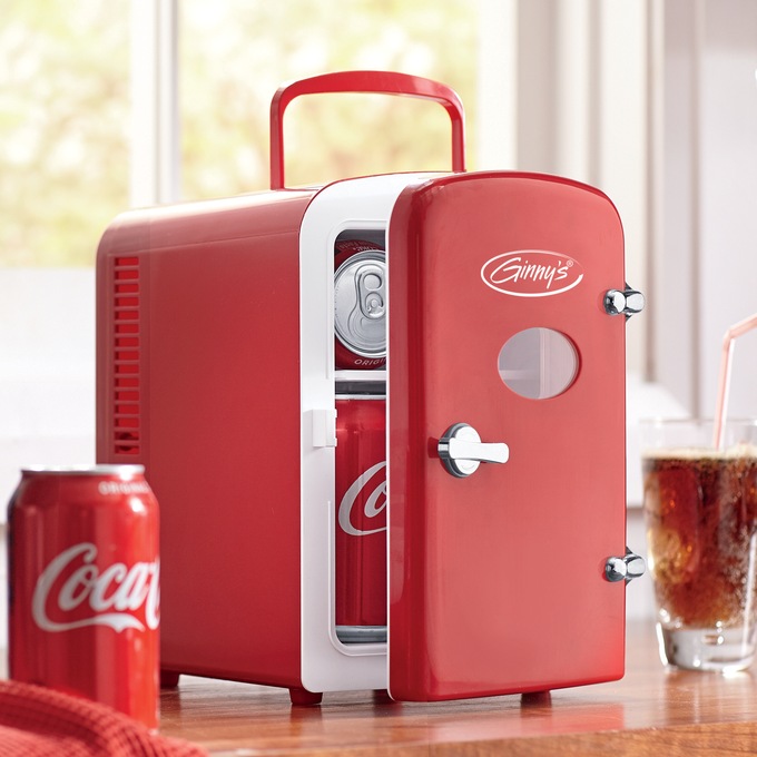 Ginny's® Mini Retro 6-Can Fridge, , large
