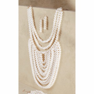 Multi-Strand/Bead Loop Necklace &amp; Earring Set, , large
