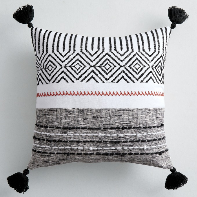 Textured Tassel Pillow, , large