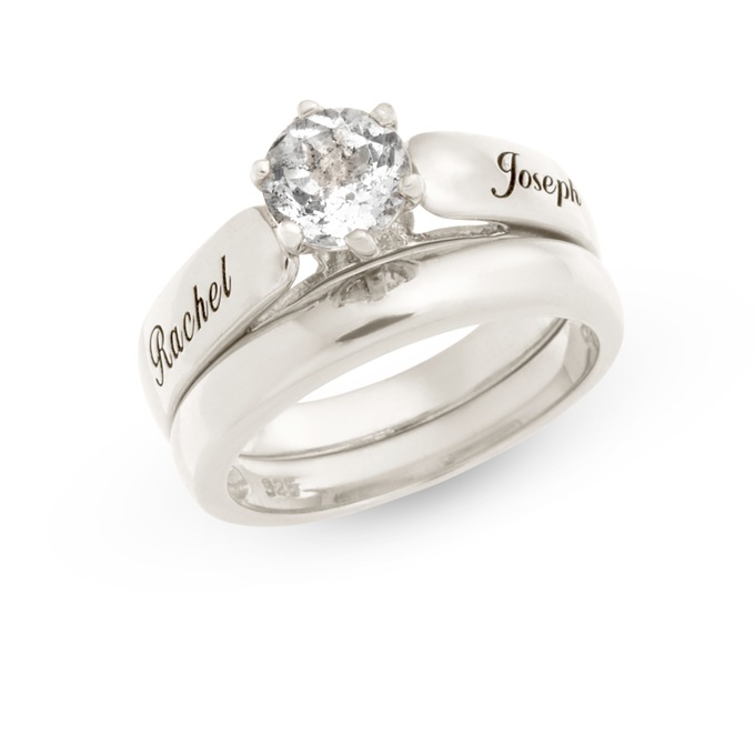 2-Name Round Bridal Set, , large