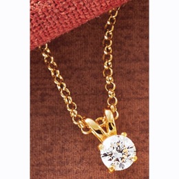 Lab-Diamond Solitaire Pendant, , large