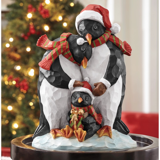 Penguin Family Christmas Figurine, , large