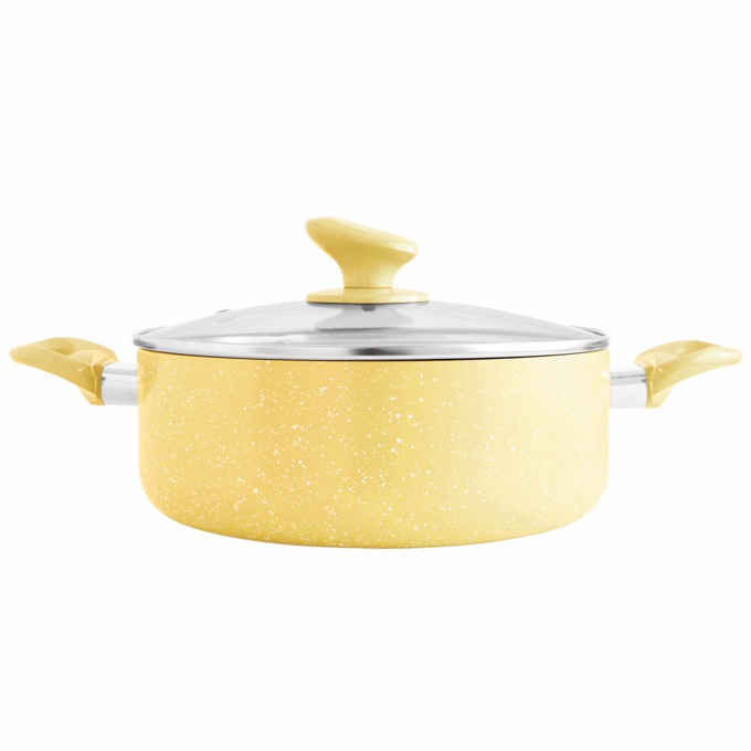 Chef Tested 11-Piece Granite Ceramic Nonstick Cookware Set, Yellow, large
