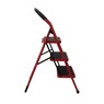 3-Step Folding Ladder, Red, large
