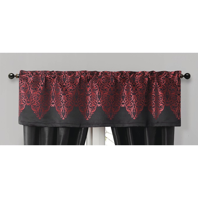 Kismet Luxury Woven Jacquard Valance, Red, large