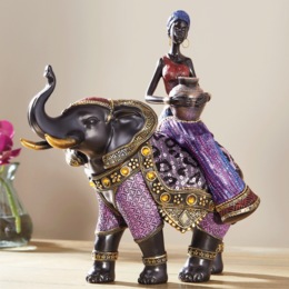 Shiori on Elephant Figurine, , large