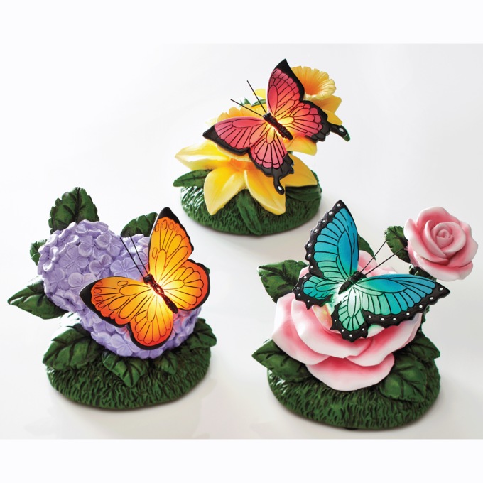 Set of 3 Lit Butterfly Set Arounds, , large