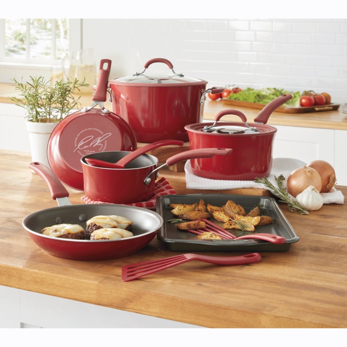 Rachael Ray Cook & Create 11-Piece Aluminum Cookware Set, , large