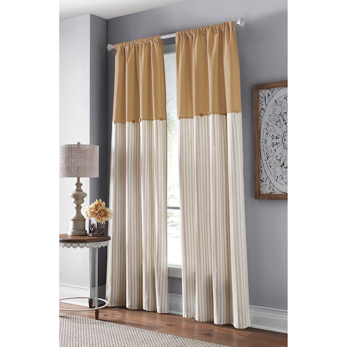 Cotton Striped Panel with Buttons, , large