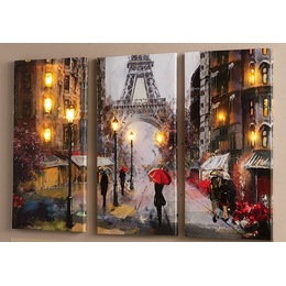 Lit 3-Piece Dreams of Paris Canvases, , large