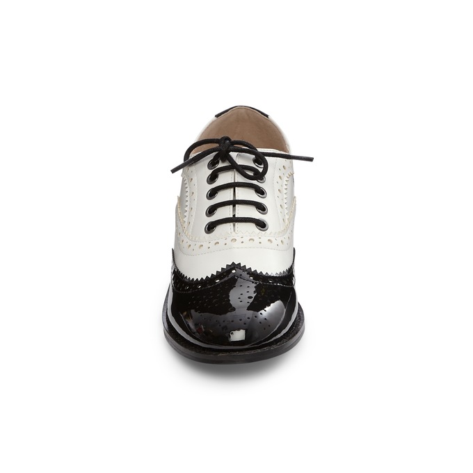 Monroe and Main Wingtip Spectator Shoe, Black White, large