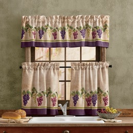 Grape Kitchen Window Tier Set, , large