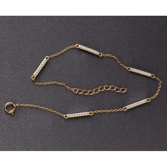 Diamond Bar Anklet, , large