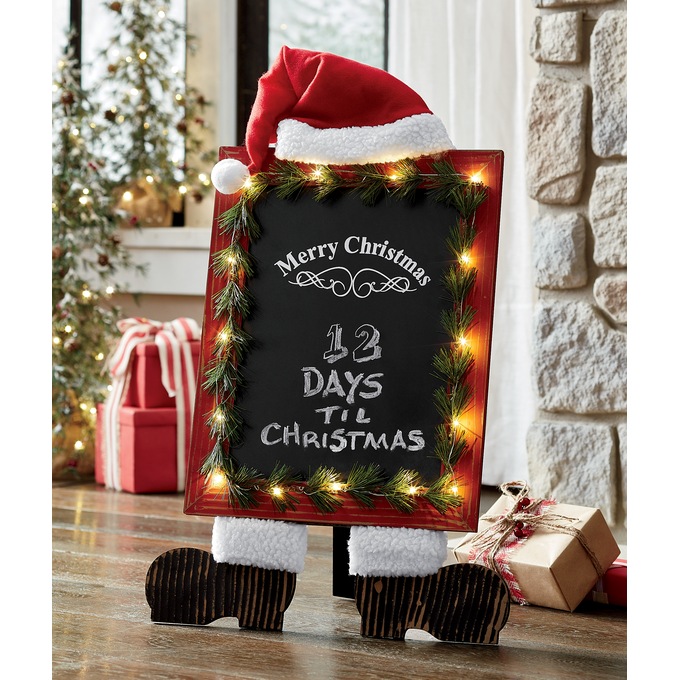 Chalk Board Easel Santa, , large