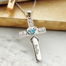 Personalized Birthstone Cross Necklace, , large
