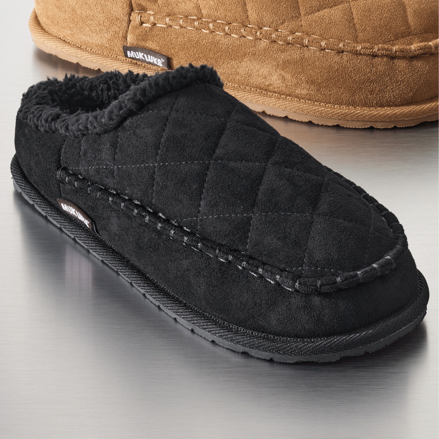MUK LUKS Men's Pieced Scuff with Faux-Fur Lining | Seventh Avenue
