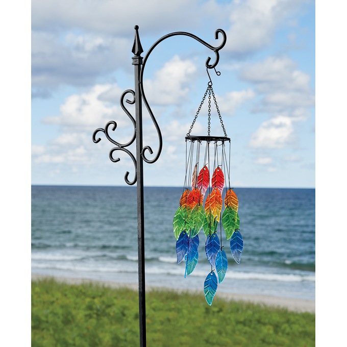 Colorful Glass Leaf Chime, , large