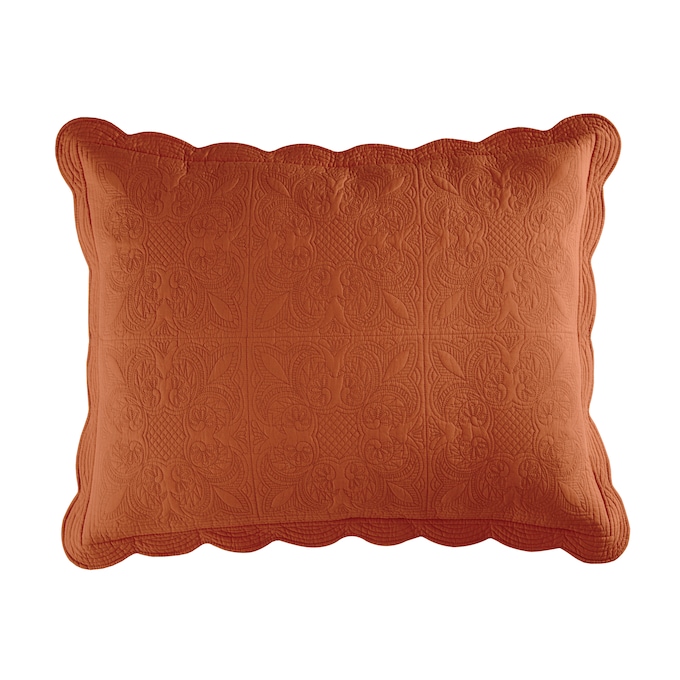 Chateau Cotton Sham with Scalloped Edges, Spice, large