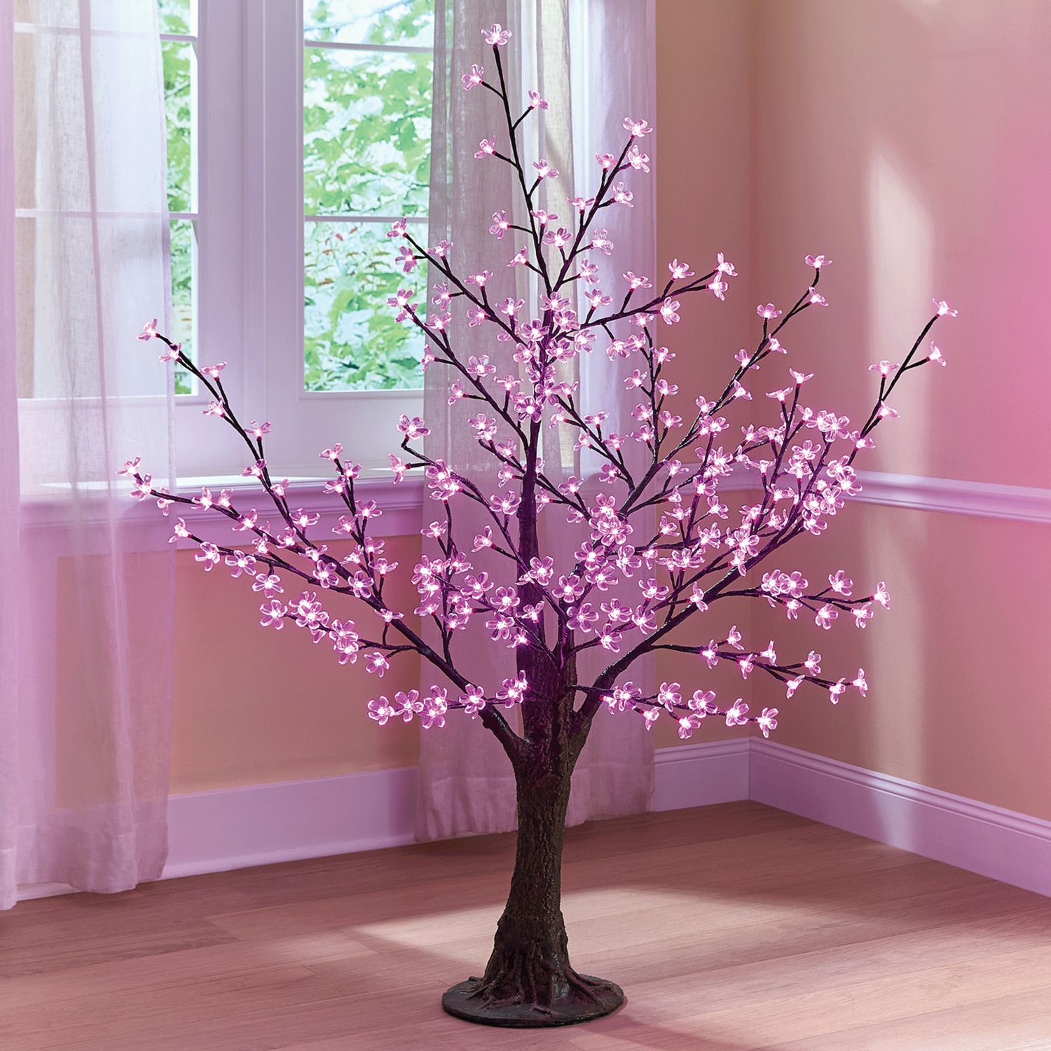 Cherry Blossom Lit Floor Tree | Seventh Avenue