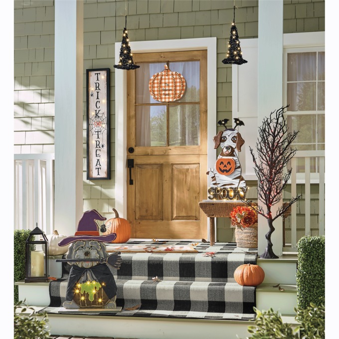 Lit Halloween Porch Sign, , large
