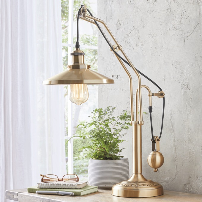Vintage-Style Industrial Table Lamp, , large