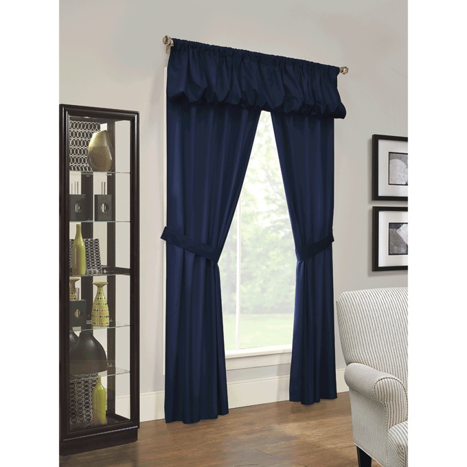 5-Piece Insulated Curtain, Navy, large