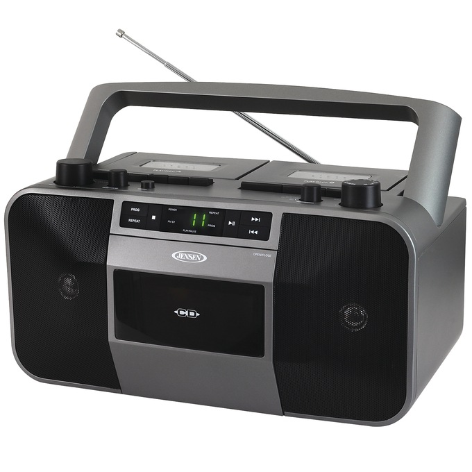 JENSEN Dual Cassette CD Boom Box, , large