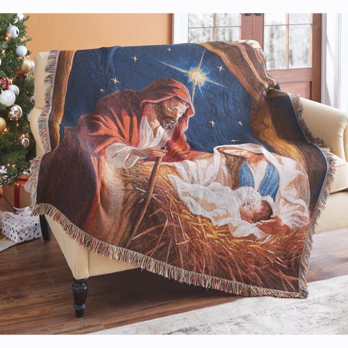 Nativity Tapestry Throw, , large