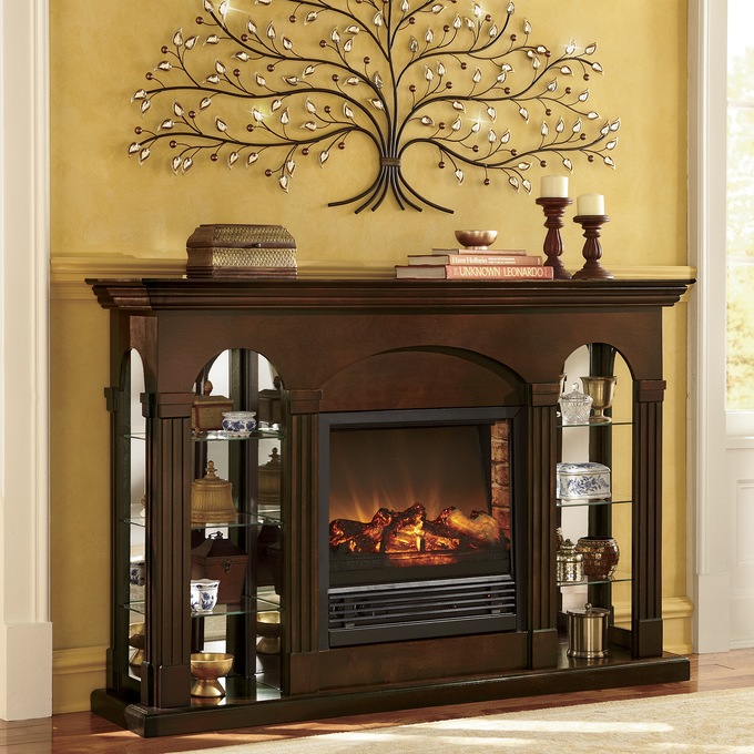 Double Curio Fireplace, , large