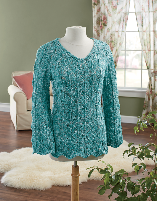 Crochet High Low Sweater, , large