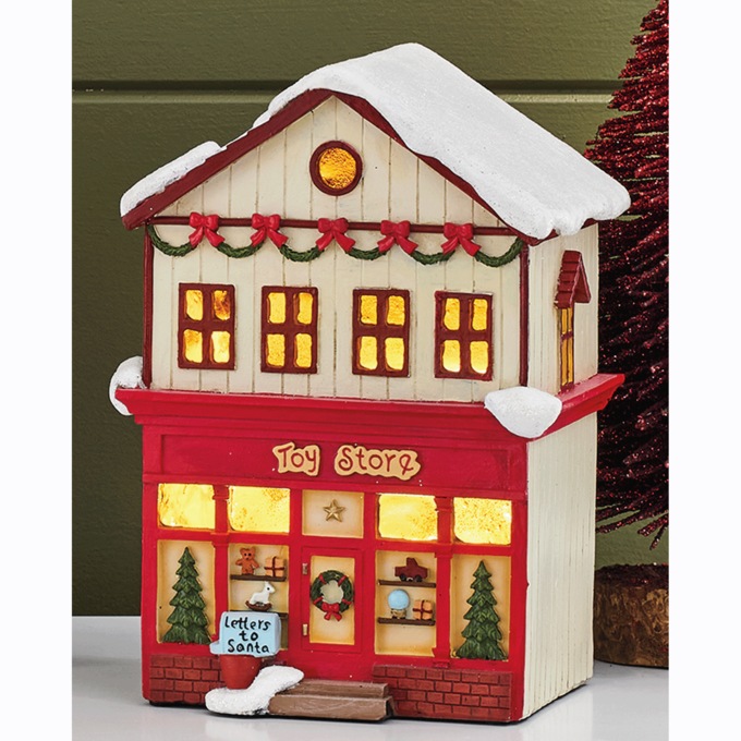 Lit Christmas Town Buildings, , large