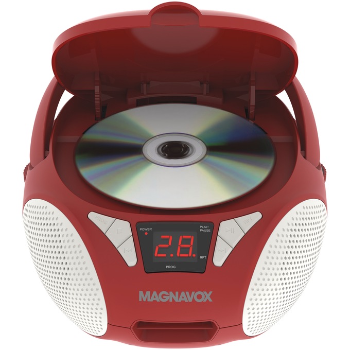 Magnavox Portable CD Boombox, Red, large