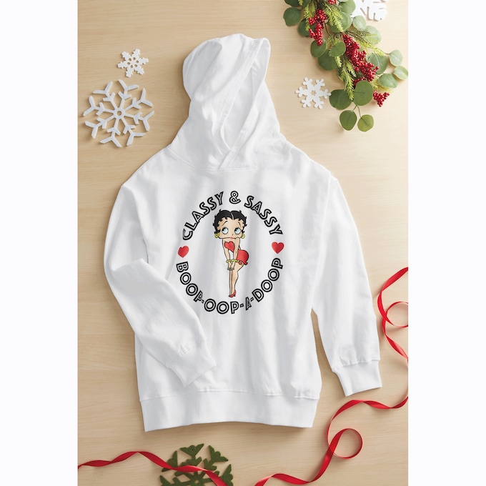 Classy & Sassy Betty Boop Hooded Sweatshirt in Brushed Fleece, , large