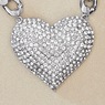 Crystal Pave Shape Silvertone Necklace/Earring Set, , large