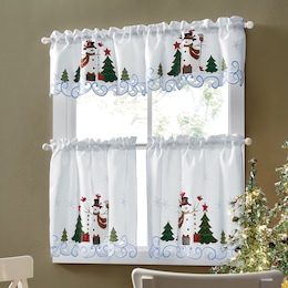 Snowman Kitchen Window Treatments, , large