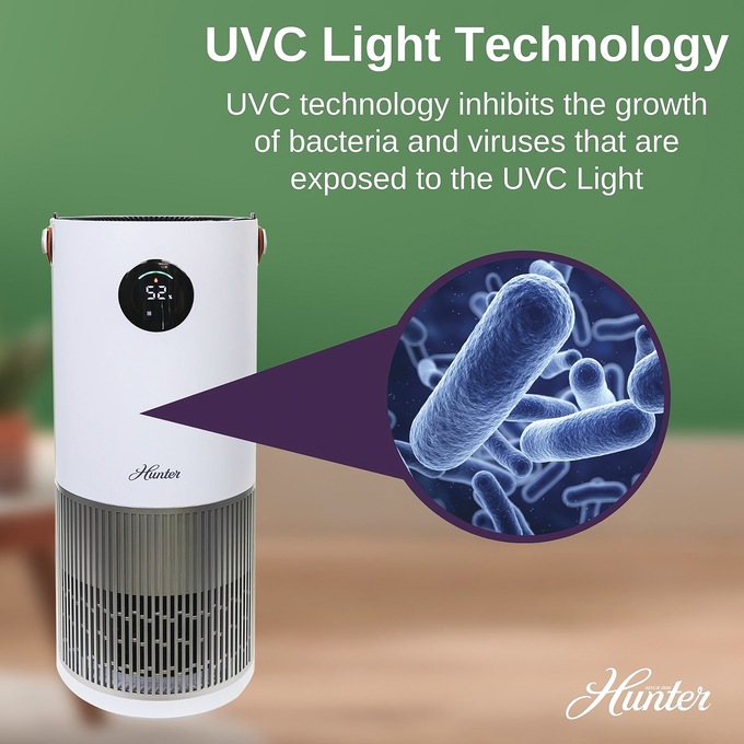 Hunter 2-in-1 Purifier Humidifier, White, large