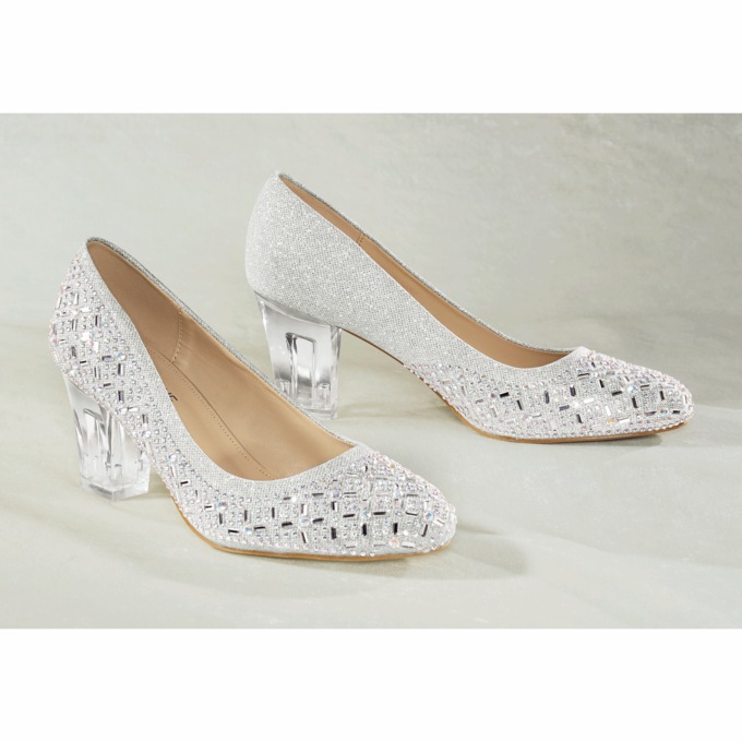 Classique Glitter And Gem Pump for Women with Rhinestones and 3" Heel , , large