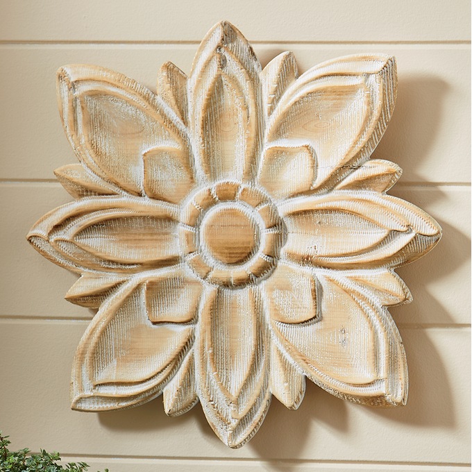 Carved Flower Wall Art, , large