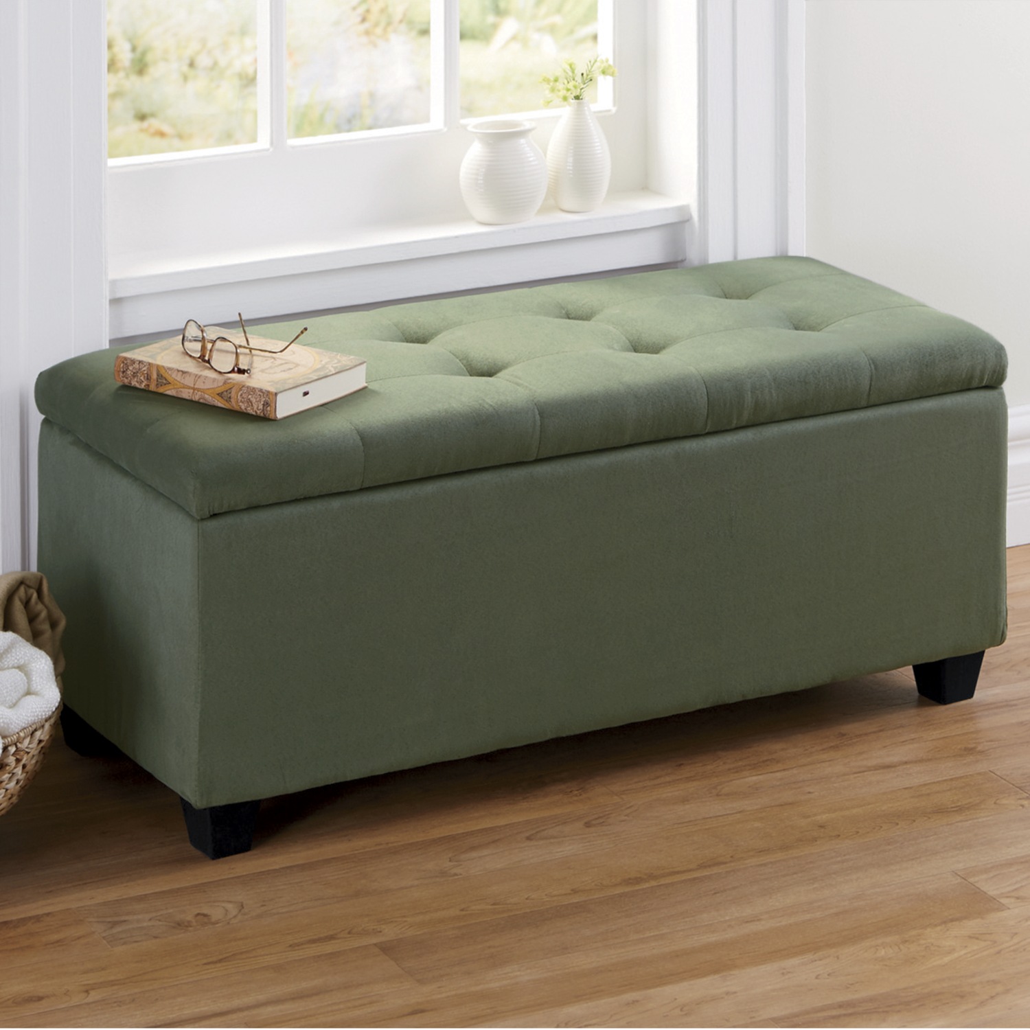 Plush Storage Ottoman Seventh Avenue