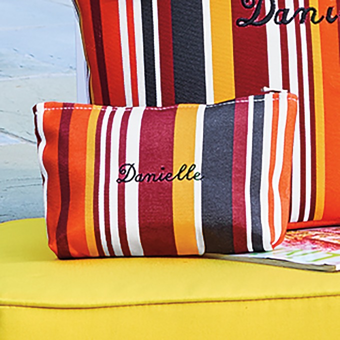Personalized Striped Pouch, , large