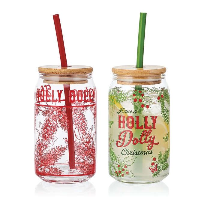 Dolly Parton Holly Dolly Christmas Glass Tumbler Set, , large