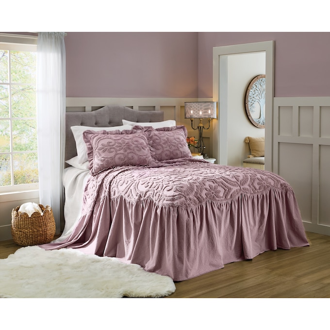 Adeline Skirted Chenille Bedspread, , large